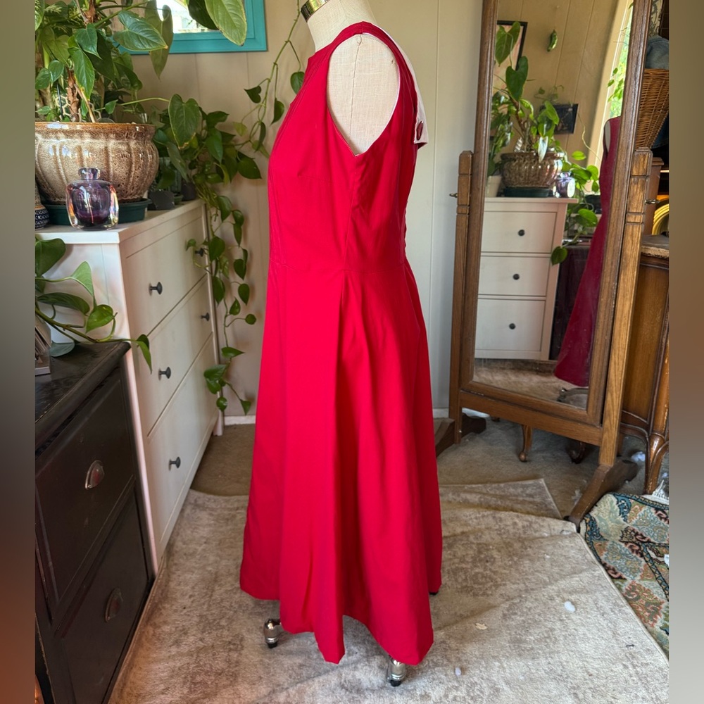 Tatyana Retro Red Swing Pinup Style Cutout Dress, plus size 2X - Picture 5 of 12